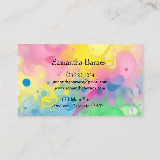 Splash Art Business Card 名刺 (裏面)