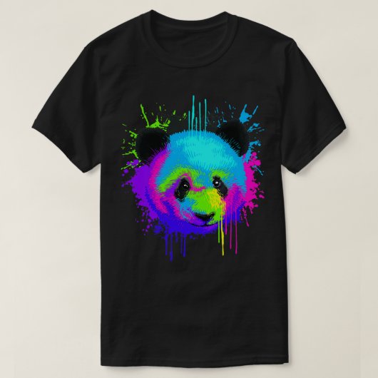 Splash Art Panda Gift Animal Panda Bear Lovers Tシャツ (デザイン正面)