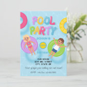 Splash Bash Kids Pool Party Birthday 招待状 (スタンド正面)