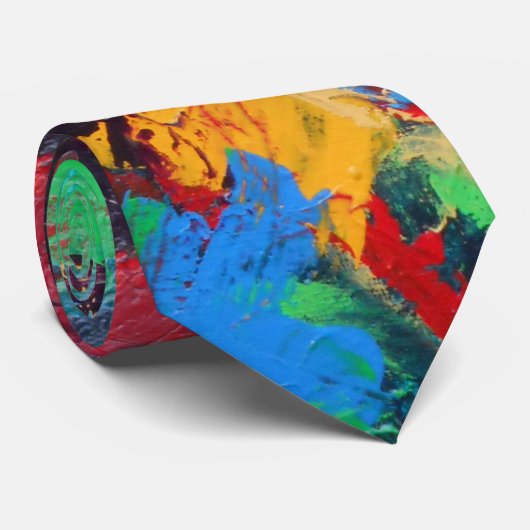 Splash-Hand Painted Abstract Brushstrokes ネクタイ (ロール)