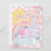 Splash in to Ten Retro Groovy Daisy 10th Birthday  招待状 (正面)