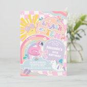 Splash in to Ten Retro Groovy Daisy 10th Birthday  招待状 (スタンド正面)