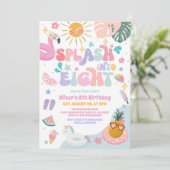 Splash Into Eight Pool Party Summer 8th Birthday 招待状 (スタンド正面)