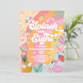Splash Into Eight Rainbow Sun Summer 8th Birthday  招待状 (スタンド正面)