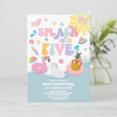 Splash Into Five Pool Party Summer 5th Birthday 招待状 (スタンド正面)