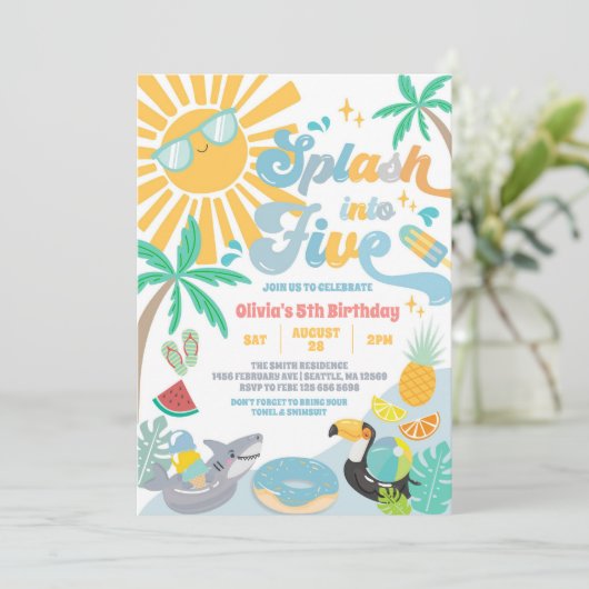 Splash Into Five Summer Party 5th Birthday 招待状 (スタンド正面)