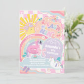 Splash Into Nine Pool Party Rainbow 9th Birthday  招待状 (スタンド正面)