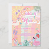 Splash Into Nine Summer Rainbow Sun 9th Birthday  招待状 (正面)