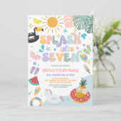 Splash Into Seven Pool Party Summer 7th Birthday 招待状 (スタンド正面)