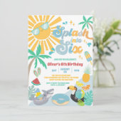 Splash Into Six Groovy Summer Beach 6th Birthday I 招待状 (スタンド正面)
