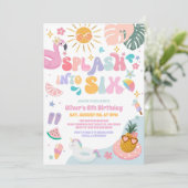Splash Into Six Pool Party Summer 6th Birthday 招待状 (スタンド正面)