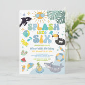 Splash Into Six Pool Party Summer 6th Birthday  招待状 (スタンド正面)