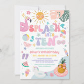 Splash Into Ten Pool Party Summer 10th Birthday  招待状 (正面)