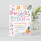 Splash Into Ten Pool Party Summer 10th Birthday  招待状 (スタンド正面)