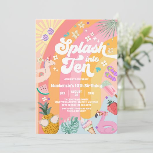 Splash Into Ten Summer Rainbow Sun 10th Birthday  招待状 (スタンド正面)