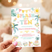 Splash Into Ten Tropical Summer 10th Birthday 招待状