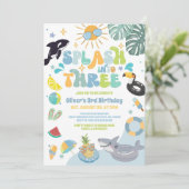 Splash Into Three Pool Party Summer 3rd Birthday  招待状 (スタンド正面)