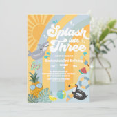 Splash Into Three Summer Rainbow Sun 3rd Birthday  招待状 (スタンド正面)