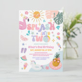 Splash Into Two Pool Party Summer 2nd Birthday 招待状 (スタンド正面)