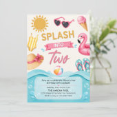 Splash Into Two Summer Pool Birthday Party 招待状 (スタンド正面)