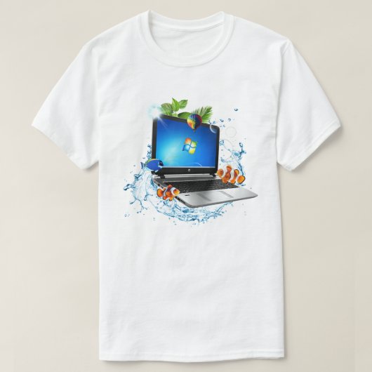 Splash Laptop Frutiger Aero Tシャツ (デザイン正面)