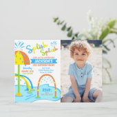 Splash Pad Birthday Photo Invitation / Water Park 招待状 (スタンド正面)