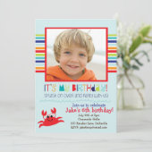 Splashingカニの夏の誕生日パーティーの招待状 招待状 (スタンド正面)