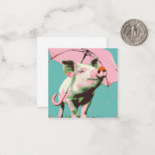 Splashing Adventures：ミニマリストピグおもしろい ノートカード (正面/裏面インサイチュ)