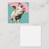 Splashing Adventures：ミニマリストピグおもしろい ノートカード (正面/裏面)