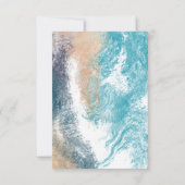Splashing Blue Waves Coastal Wedding Details Card 出欠カード (裏面)
