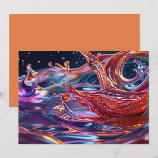 Splashing Color Liquids サンキューカード (正面/裏面)