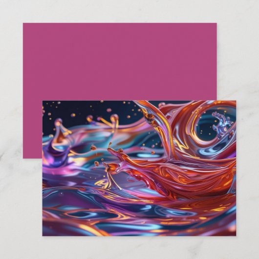 Splashing Color Liquids サンキューカード (正面/裏面)