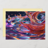 Splashing Color Liquids 招待状 (正面/裏面)