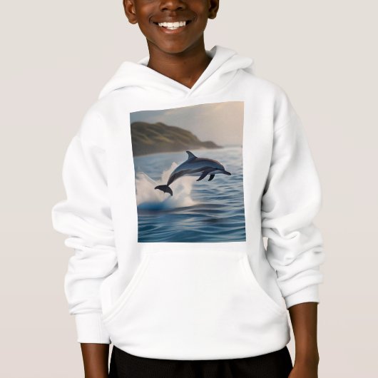 Splashing Leaping Dolphin: A Dance of Joy in Ocean (正面)