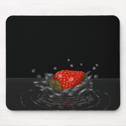 Splashing strawberry マウスパッド (正面)