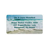 Splashing WavesビーチアドレスWide Labels ラベル (正面)