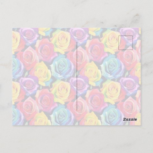 Splashy watercolor roses pattern ポストカード (裏面)
