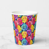 Splashy watercolor roses pattern, floral pattern 紙コップ (右)