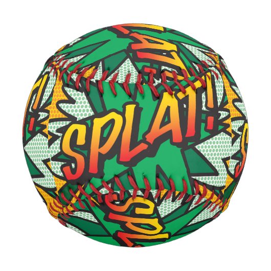 SPLATおもしろいレトロ漫画ブックアーポップ・アートのト 野球ボール (正面)