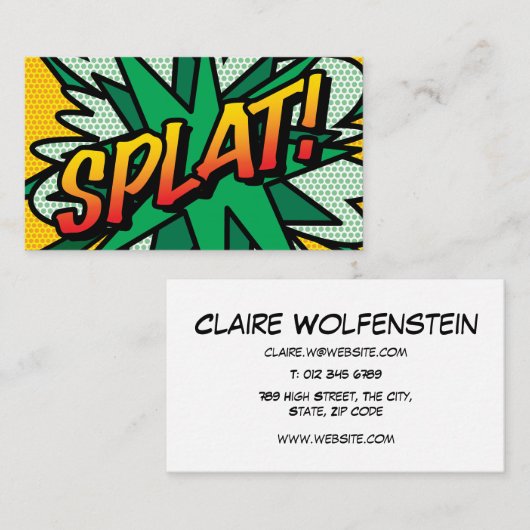 SPLATおもしろいレトロ漫画帳 名刺 (正面/裏面)