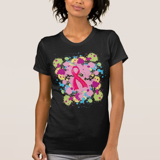 SplatのピンクのリボンのTシャツ Tシャツ (正面)