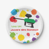 Splatのペイントボールの子供の誕生日のパーティーの紙皿 ペーパープレート (正面)