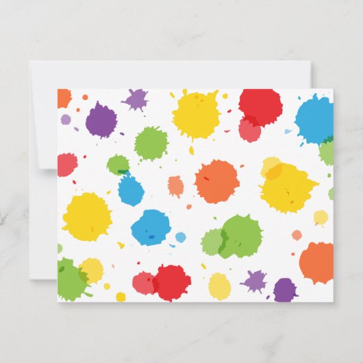 Splatはライフルのペイントボールの誕生会を絵を描きます 招待状 (裏面)