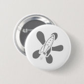 Splatレトロのロケットの白い灰色 缶バッジ (正面&裏面)