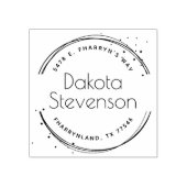 Splat 絵を描独自の抽象芸術ラウンドアドレスの作成 ラバースタンプ (インプリント)