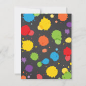 Splatsのペンキのパーティの招待状を絵を描いている子供 招待状 (裏面)