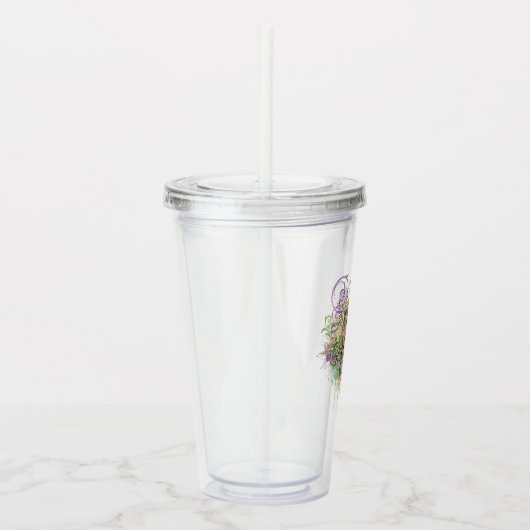 Splatter Mardi Gras collage アクリルタンブラー (右)