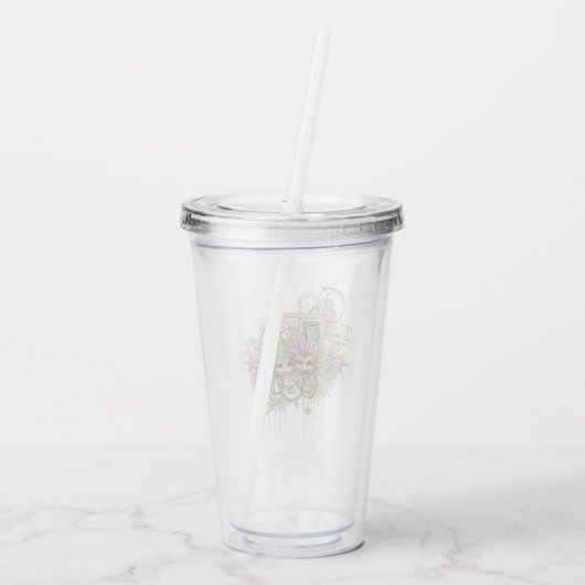 Splatter Mardi Gras collage アクリルタンブラー (裏面)