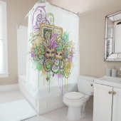 Splatter Mardi Gras collage シャワーカーテン (インサイチュ)