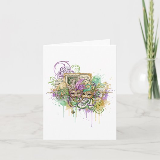 Splatter Mardi Gras collage シーズンカード (正面)